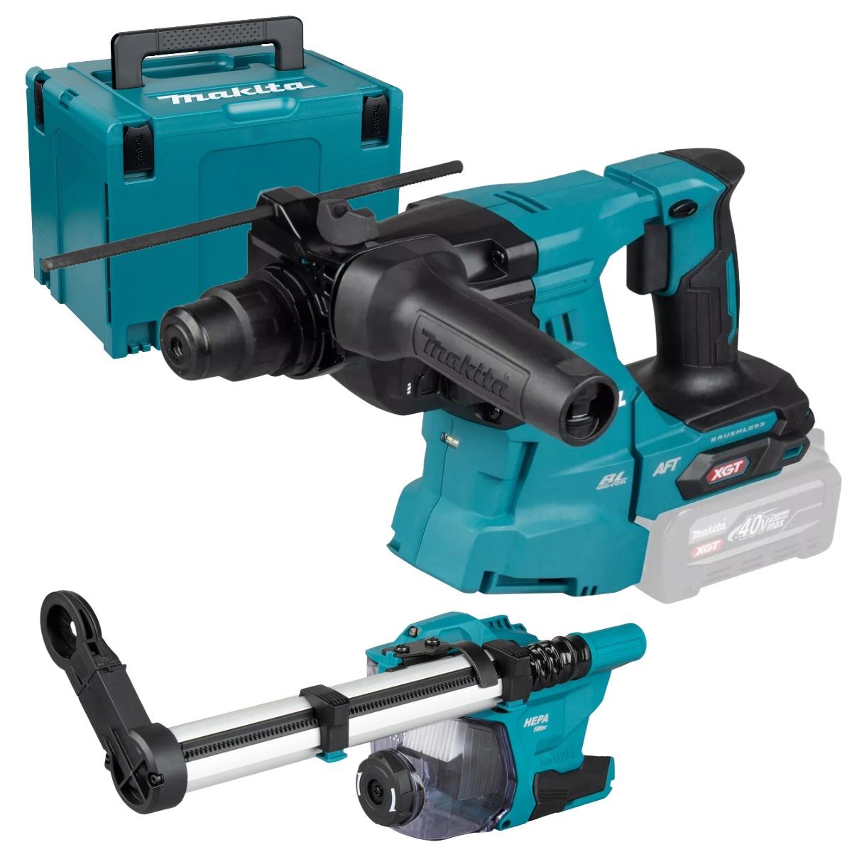 Makita HR011GZ03 40V Max XGT Brushless SDS-Plus Rotary Hammer Drill with 1 x 5.0Ah Battery, Charger, Dust Collector & Case